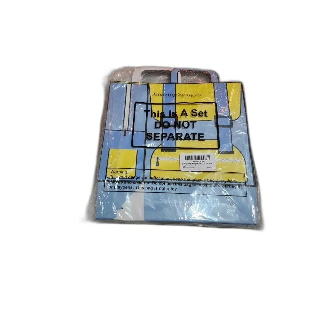 24 Pcs Paper Gift Bags – Blue Backpack Design - Teacher Gifts Back To School